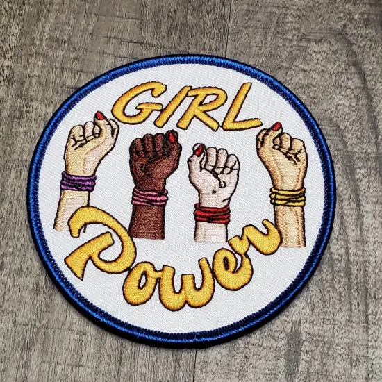 "Girl Power Fist" Female Empowerment Patch, Feminist Fist Patch, Iron-on Patch, Size 3" inches {1}