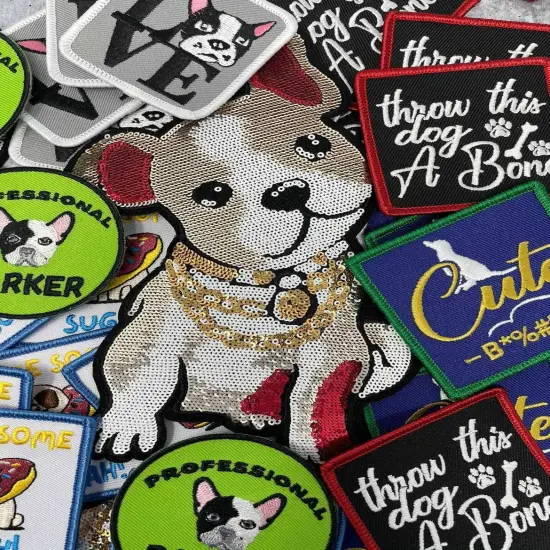 Patched Up Pup: "Puppy Love" Iron-on Embroidered Patch for Dogs, Patch for Dog Lovers, Sz. 2.5" inches {2}