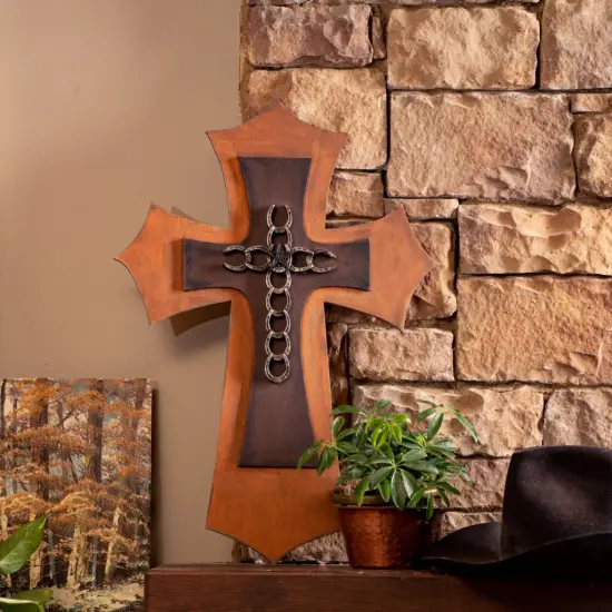 24 in. Unfinished Wooden Pointy Cross {2}