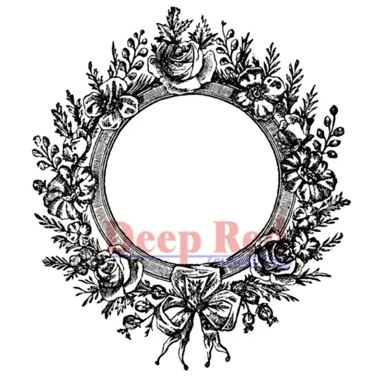Deep Red Stamps Rose Frame Rubber Cling Stamp 3 x 3.25 inches {1}