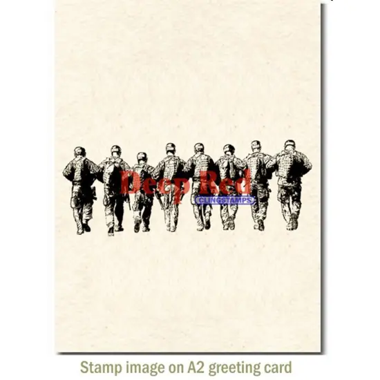 Deep Red Stamps Band of Soldiers Rubber Cling Stamp4 x 1.5 inches {3}