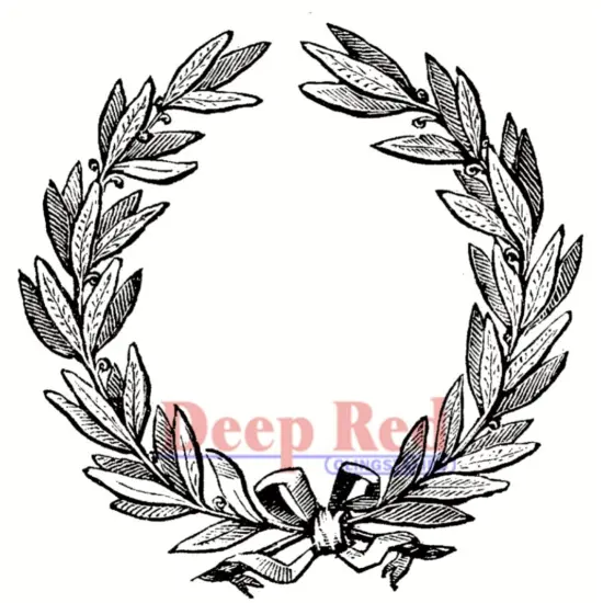 Deep Red Stamps Laurel Frame Rubber Cling Stamp 3.25 x 3.25 inches {1}