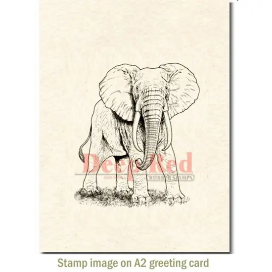 Deep Red Stamps African Elephant Rubber Cling Stamp 2.75 x 3 inches {3}
