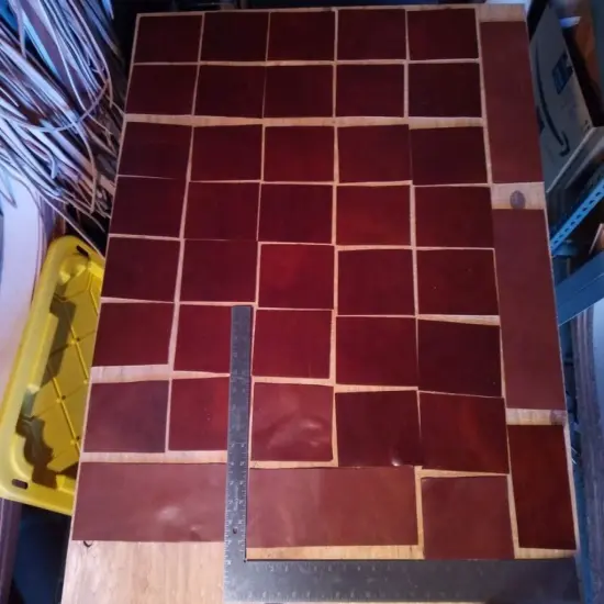 Scrap Leather Strong 3 SQUER FEET 18 PCS 4''X 6'', Medium Weight (1.8mm Thick), for Crafts/Tooling/Workshop : All Natural Grain Leather : Color Bourbon Brown {3}