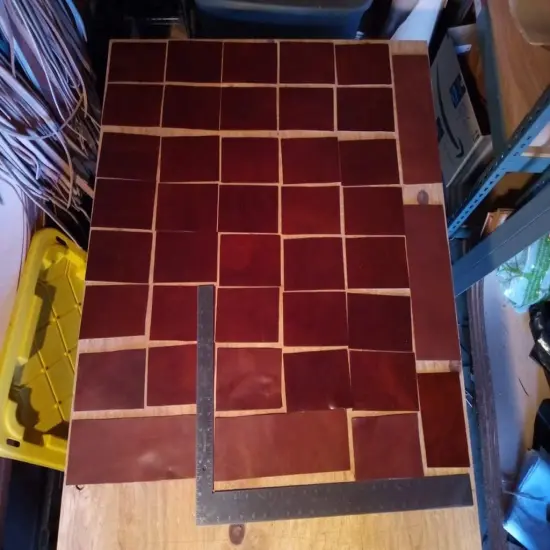 Scrap Leather Strong 3 SQUER FEET 18 PCS 4''X 6'', Medium Weight (1.8mm Thick), for Crafts/Tooling/Workshop : All Natural Grain Leather : Color Bourbon Brown {2}