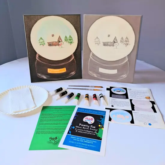 Paint By Colors - Home Away From Home Snowglobe Acrylic Painting Kit, DIY Christmas Craft, Art Gift Set, Beginner Painting, Paint At Home {2}