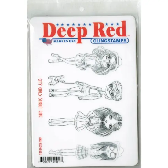 Deep Red Stamps City Girls Street Chic Rubber Cling Stamp 4 x 6 inches {2}