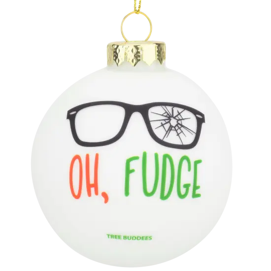 Oh Fudge Funny Glass Christmas Ornament {1}
