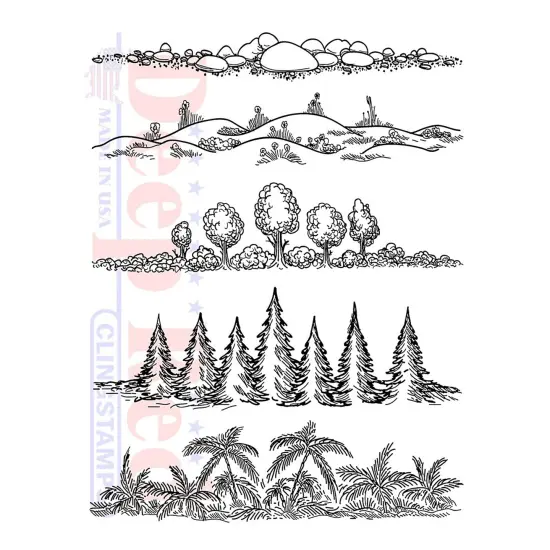 Deep Red Stamps Natures Borders Rubber Cling Stamp 4 x 6 inches {1}