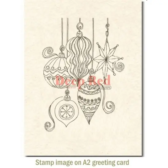 Deep Red Stamps Christmas Ornaments Rubber Cling Stamp 3.25 x 4.25 inches {3}