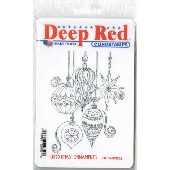Deep Red Stamps Christmas Ornaments Rubber Cling Stamp 3.25 x 4.25 inches {2}