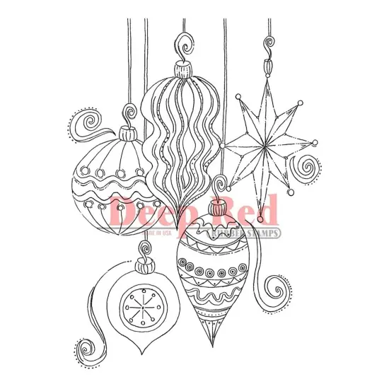 Deep Red Stamps Christmas Ornaments Rubber Cling Stamp 3.25 x 4.25 inches {1}
