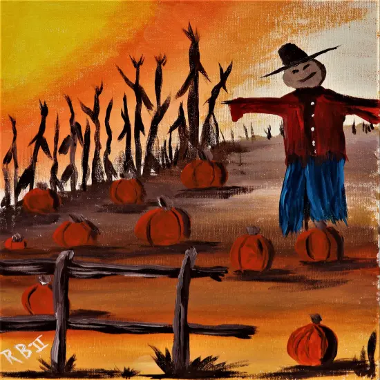 Paint Kit - Stanley's Pumpkin Patch Acrylic Painting Kit & Video Lesson, Fall Paint Party, DIY Craft Kit, Beginner Painting, At Home Paint Kit {1}
