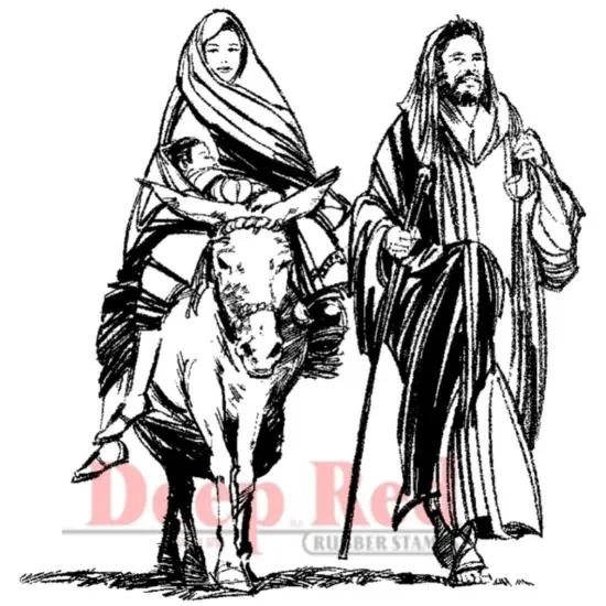 Deep Red Stamps Holy Family Rubber Cling Stamp 3 x 3 inches {1}