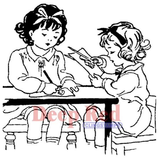 Deep Red Stamps Crafty Girls Rubber Cling Stamp 3.1 x 3.1 inches {1}