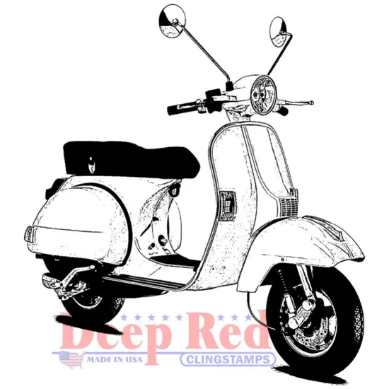Deep Red Stamps Scooter Rubber Cling Stamp 2.8 x 3.1 inches {1}