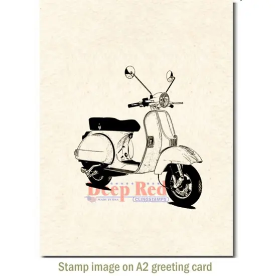 Deep Red Stamps Scooter Rubber Cling Stamp 2.8 x 3.1 inches {3}