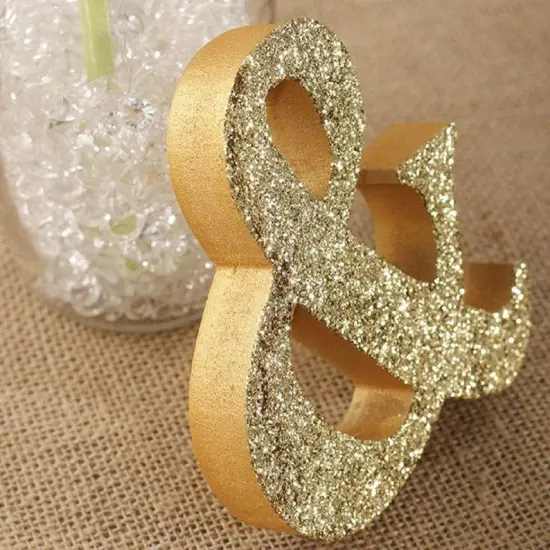 Gold Mr and Mrs Signs Sweetheart Decorations Wooden Freestanding Letters {4}