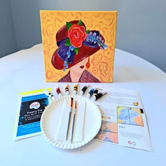 Paint By Colors - Tea Time Acrylic Painting Kit, DIY Canvas Art Kit, Art Gift Set, Beginner Painting, Paint At Home {2}