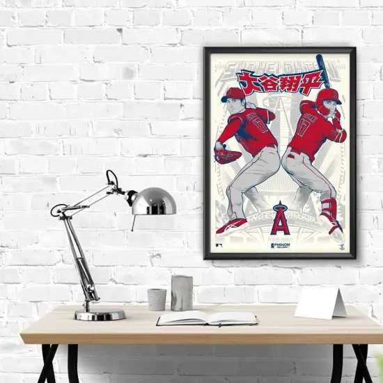 Phenom Gallery LA Angels Shohei Ohtani 18" x 24" Deluxe Frame Serigraph {2}