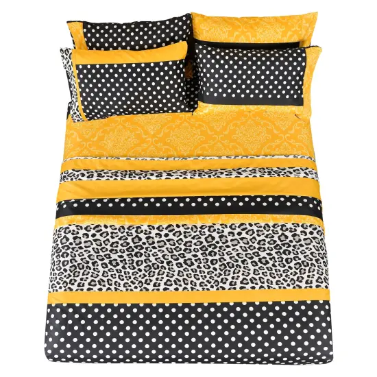 American Home Collection Patchwork Bedding Sheets & Pillowcases Set Brushed Microfiber Wrinkle Free Sheet Set Yellow {2}