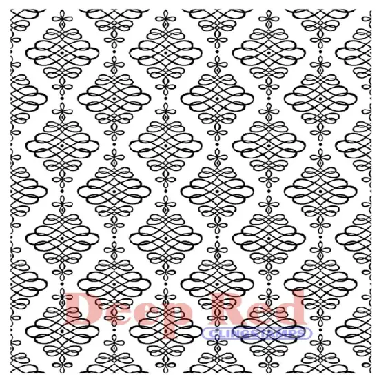 Deep Red Stamps French Swirls Background Rubber Cling Stamp 3 x 4 inches {1}