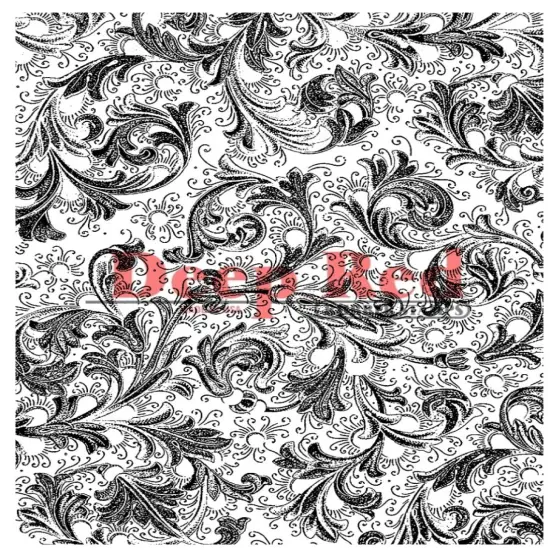 Deep Red Stamps Floral Trumpets Background Rubber Cling Stamp 3 x 4 inches {1}