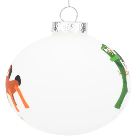 Gumby and Pokey Building a Snowman Glass Ornament Limited Edition {2}