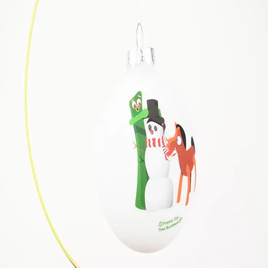 Gumby and Pokey Building a Snowman Glass Ornament Limited Edition {5}