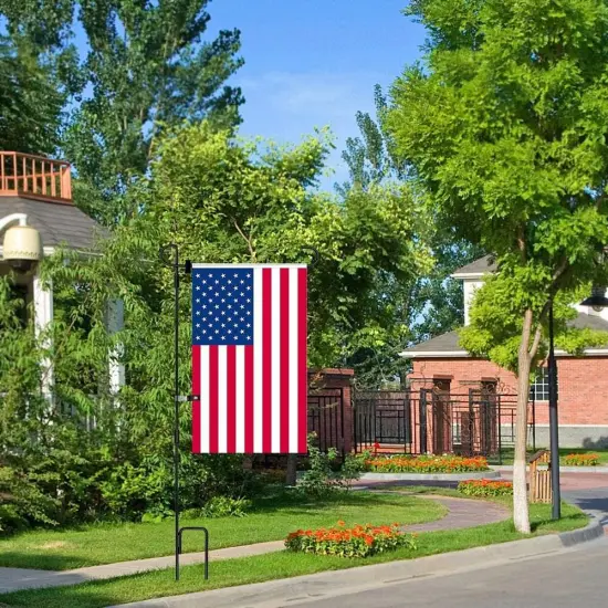 Garden Flag Stand Holder Pole Stopper Anti-Wind Clip USA Season Yard {2}