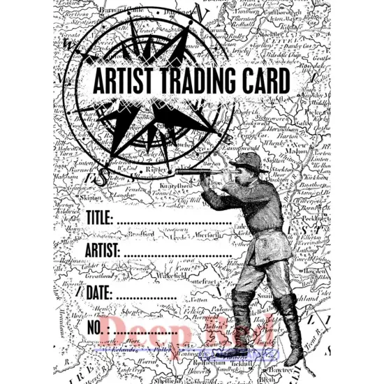 Deep Red Stamps ATC Explorer Rubber Cling Stamp 2.6 x 3.6 inches {1}