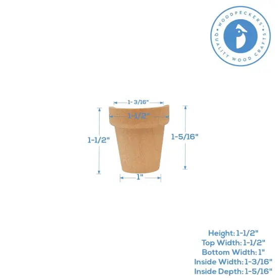 Unfinished Flower Pot Half, Multiple Sizes Available, Small Craft Pots for Signs | Woodpeckers {8}