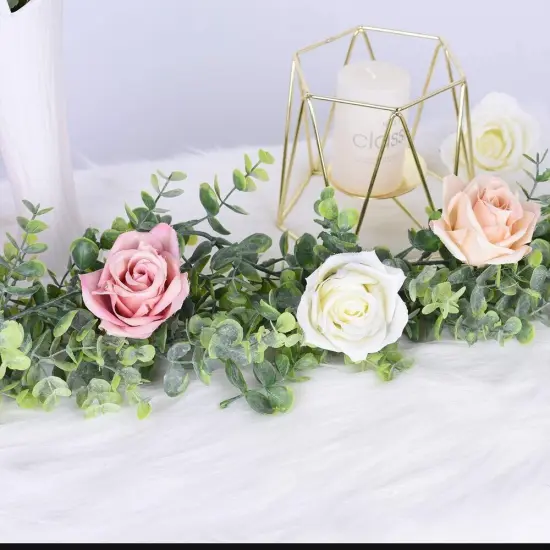 2 Pack Artificial Vines Faux Eucalyptus Garland Greenery Hanging Leaves Arch Wedding Centerpiece Decoration Birthday Party Decor {3}