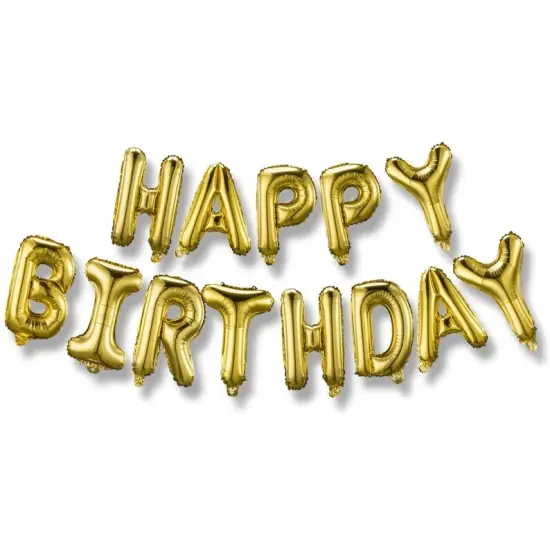 16 inch 3D Gold Happy Birthday Balloons Foil Letters Balloons {1}