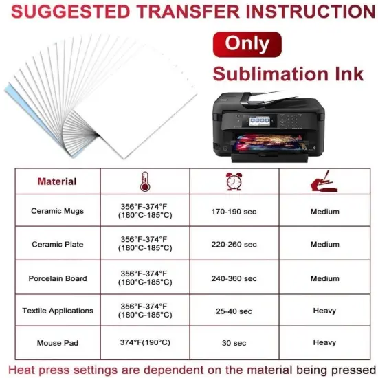 SUBLIPAPER Dye Sublimation Transfer Paper for Sawgrass, Epson and Brother 100 Sheets 8.5"x14" per Pack {5}