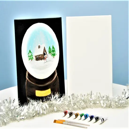 Christmas Paint Kit - Home Away From Home Snowglobe Acrylic Painting Kit & Video Lesson, Art Gift Set, DIY Christmas Craft, Beginner Painting, Paint Party, Paint At Home {2}
