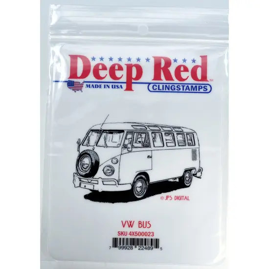 Deep Red Stamps VW Bus Rubber Cling Stamp 3 x 2.1 inches {2}