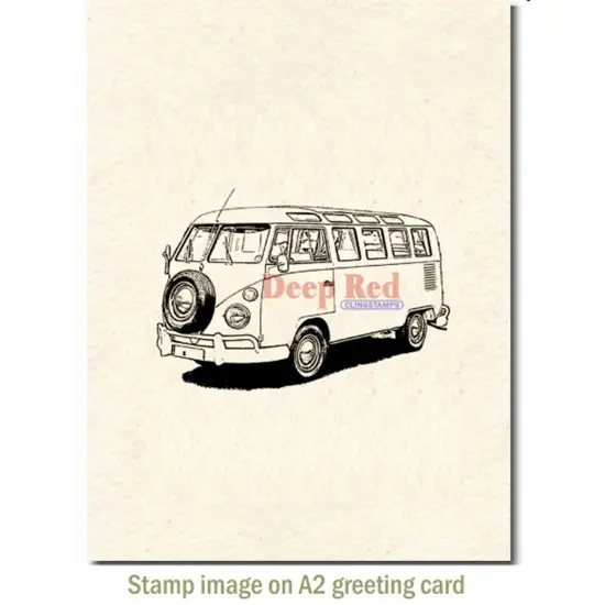 Deep Red Stamps VW Bus Rubber Cling Stamp 3 x 2.1 inches {3}
