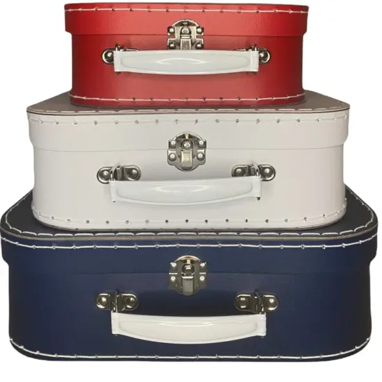 American Flag Inspired Decorative Storage Box - Set of 3 or 1 Box of Specific Design Red {2}