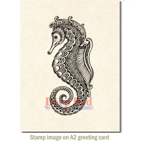 Deep Red Stamps Ornate Seahorse Rubber Cling Stamp 2 x 4.1 inches {4}