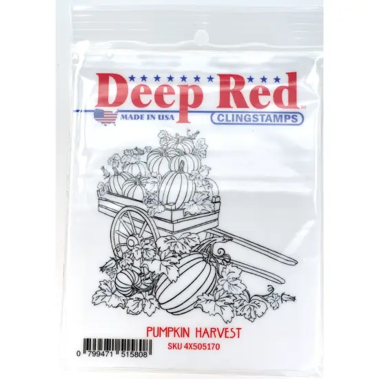 Deep Red Stamps Pumpkin Harvest Rubber Cling Stamp 3.2 x 3 inches {2}