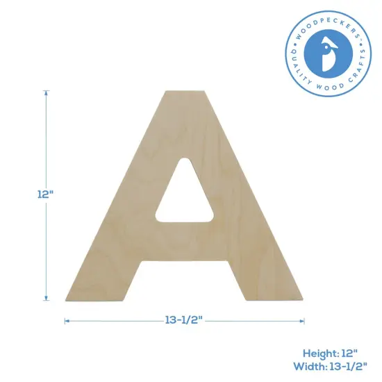 Wooden Letter A 12 inch or 8 inch or 8 inch, Unfinished Large Wood Letters for Crafts | Woodpeckers {2}