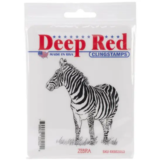 Deep Red Stamps Zebra Rubber Cling Stamp 2.75 x 3.1 inches {2}