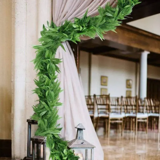 Artificial Weeping Willow Hanging Vines Fake Willow Rattan Bamboo Leaves Ivy Vine Leaves Faux Garland for Home Hotel Office Wedding Party Garden Decor {3}