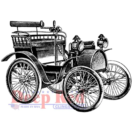 Deep Red Stamps Early Motorcar Rubber Cling Stamp 3 x 2.1 inches {1}