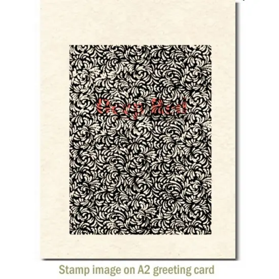 Deep Red Stamps Grunge Floral Relief Background Rubber Cling Stamp 3 x 4 inches {3}