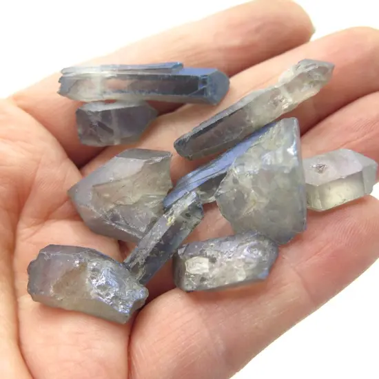 Electroplated Smoky Blue Rough Quartz Beads (NS644) (6x) {6}