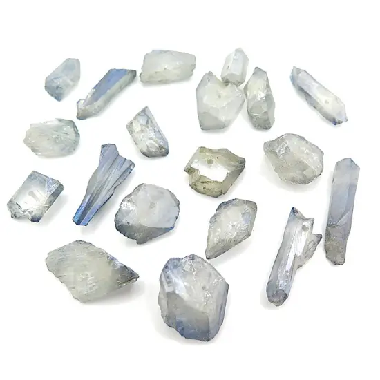 Electroplated Smoky Blue Rough Quartz Beads (NS644) (6x) {4}