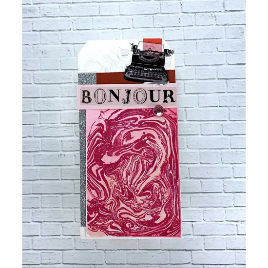 Deep Red Stamps Acrylic Pour Rubber Cling Stamp 2.9 x 4 inches {4}