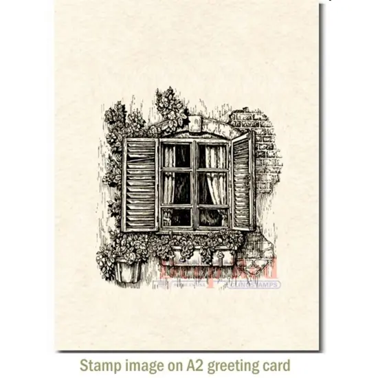 Deep Red Stamps Window Planter Rubber Cling Stamp 3 x 3 inches {3}